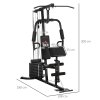 HOMCOM Multi Gym with Weights, Multifunction Home Gym Machine with 45kg Weight Stack, for Lat Pulldown, Leg Extensions, Preacher Bicep Curls, Triceps Pulldowns, Chest Press, Strength Training
