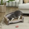 PawHut 2-in-1 Cat Scratcher, Cat Scratching Board with Organic Catnip, Cardboard Lounge for Indoor Cats, 29.5 x 56 x 26cm, Brown