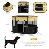 PawHut Dog Pen, Pet Playpen, Portable Foldable Dog Cat Playpen Soft Pet Cage with Storage Bag for Puppies, Rabbits, Kittens, Guinea Pigs, 94 x 74 x 60cm - Yellow