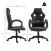 Vinsetto Gaming Chair Faux Leather Swivel Computer Racing Gamer Desk Chair for Home Office with Wheels, Black