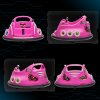 AIYAPLAY Angry Bird Licensed 12V Kids Bumper Car, 360 Rotation Waltzer Car with Joysticks, Remote Control, Music USB LED Lights, for 3-5 Years Old - Pink
