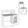 ZONEKIZ Kids Desk and Chair Set with Storage, for Ages 5-8 Years, 2 Piece Children Table and Chair Set with Keyboard Drawer, Grey