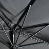 Outsunny 3(m) Half Parasol, Semi Round Umbrella with Metal Frame, Crank Handle for Balcony, Garden, Black