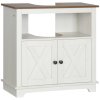 kleankin Bathroom Sink Cabinet, Under Sink Storage Cabinet with Double Doors and Shelves, White