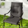 Outsunny Set of 4 Garden Chair Cushions with Backs, 108L x 50W x 5H cm Outdoor Seat Cushions Outdoor Seat Pads with Backrest, Tufted Back, Ties Dining Chair, Charcoal Grey