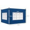 Outsunny Gazebo Side Panels with Window for 3x3(m) or 3x4m Pop Up Gazebo, 2 Pack Sides Replacement, Blue