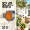 Outsunny Retractable Hose Reel Wall Mounted, 30+2m Garden Hose Pipe Reel with Lock, Auto Rewind, 7 in 1 Spray Nozzle, Includes Wall Fixings, 180?? Swivel, Outdoor Watering, Orange