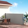 Outsunny Retractable Side Awning, Garden Privacy Screen Divider, Full Cassette Wind Breaker for Hot Tub, Balcony, Terrace, Pool, 400 x 160cm, Light Grey