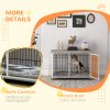 PawHut Dog Crate Furniture, Indoor Dog Kennel Side End Table with Soft Washable Cushion, Lockable Door, for Large Dogs