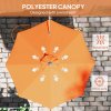 Outsunny 3 M Wall Mounted Garden Parasol Umbrella with Rotate, Outdoor Market Umbrella Sun Shade Canopy with 8 Ribs, Orange