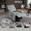 HOMCOM Recliner Electric Power Lift Chair for Elderly with 8 Vibration Massage Points, Upholstered Reclining Chair with Remote Controls, Side Pockets, Grey