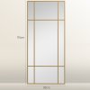 HOMCOM Rectangle Wall Mirror, 110 x 50cm Window Style Vanity Mirror with Metal Frame, Decorative Hanging Mirror for Living Room, Bedroom, Entryway, Vertical or Horizontal, Gold Tone