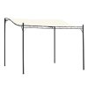 Outsunny 3 x 3 Meters Canopy Metal Wall Gazebo Awning Garden Marquee Shelter Door Porch, Cream White