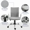 Vinsetto Office Chair Linen Swivel Computer Desk Chair Home Study Task Chair with Wheels, Arm, Adjustable Height, Light Grey