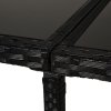 Outsunny 10 Seater Rattan Cube Garden Furniture Set with Cushions, Rattan Dining Set, Outdoor Dining Table and Chairs with 6 Armchairs, 4 Stools, Rectangular Glass Top Table, Black