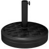 Outsunny 18kg Concrete Parasol Base with Rattan Effect, Heavy Duty Round Umbrella Stand, 45cm Dia. Patio Market Table Garden Parasol Stand for 38mm, 48mm Poles, Black