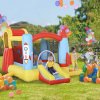 Outsunny Bouncy Castle Inflatable Bouncy Castles for Children Bounce House 3 in 1 w/ Trampoline Slide Water Pool with Blower for Kids Age 3-8 Rocket Design 3.3 x 2.65 x 1.85m