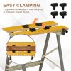 DURHAND 4-in-1 Work Bench, Folding Clamp Table w/ 4 Adjustable Clamping Pegs for DIY Home Garage, Grey