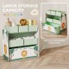 AIYAPLAY Kids Toy Storage Units, 3-Tier Toy Organiser Shelf with 6 Removable Fabric Boxes for Kids, Boys, Girls, Bedroom, Playroom, Nursery, Green