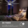 HOMCOM Reversible Ceiling Fan with Light, 6 Blades Indoor Modern Mount LED Lighting Fan with Remote Controller, for Bedroom, Living Room, Silver
