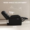 HOMCOM Recliner Armchair, PU Leather Manual Reclining Chair with Adjustable Leg Rest and Backrest, Easy Assembly, Recliner Chair for Living Room, Bedroom, Home Theater, Black