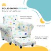 AIYAPLAY Kids Armchair with Stool, 2 Piece Kids Sofa Set with Cloud Design, Wooden Frame, Upholstered Kids Chair for Bedroom, Playroom, Kid Room, for 1.5-3 Years Old, White