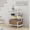 HOMCOM 3-Tier Printer Stand with Storage Shelves, Printer Table, 55 x 40 x 77cm Printer Shelf for Home Office, Study