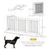 PawHut Freestanding Dog Cate, Foldable Wooden Pet Gate with  - 61cm Tall, for Stairways, Doorways, Hallways, Small Dogs - White