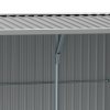 Outsunny 14 x 8ft Outdoor Garden Metal Storage Shed with Lockable Door, Tool Storage Box with Sloped Roof, 4 Windows and Floor Foundation for Backyard, Patio and Lawn - Grey