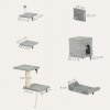 PawHut Cat Wall Shelves, 6-Piece Cat Wall Furniture Set with Condo, Platforms, Sisal Scratching Post, Bed and Toy Ball, for Climbing, Sleeping, Playing, Grey