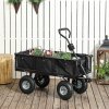 Outsunny Garden Trolley Cart, Heavy Duty Festival Trolley with Removable Liner, Quick-Release Sides, 10