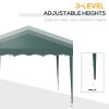Outsunny 3x3(m) Pop Up Gazebo, Foldable Party Tent with Wave Edge and Carry Bag, Height Adjustable Festival Camping Canopy for Garden Outdoor, Green