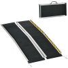 HOMCOM Wheelchair Ramp,  Folding Aluminium Threshold Ramp with Non-Skid Surface, Transition Plates Above and Below for Home, Steps, Stairs, Curbs, Doorways