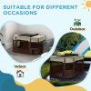 PawHut Dog Pen, Pet Playpen, Portable Foldable Dog Cat Playpen Soft Pet Cage with Storage Bag for Puppies, Rabbits, Kittens, Guinea Pigs, 114 x 89 x 59cm - Brown