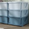 HOMCOM Kids Storage Units with 9 Drawers 3 Tier Chest Vertical Dresser Tower Toy Organiser for Nursery Playroom Kindergarten Blue