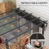 Outsunny 3 x 3(m) Pergola with Retractable Roof, Aluminium Frame Garden Gazebo Canopy Outdoor Sun Shade Shelter for Grill, Patio, Deck, Dark Grey