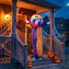 HOMCOM 167cm Life Size Animated Clown Halloween Decorations Outdoor Indoor, Scary Halloween Animatronics Decor with Sound Touch Activated, Red Light Up Eyes, Animated Prop for Haunted House Garden