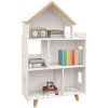 ZONEKIZ Toy Storage Shelf, 3 Tier Children Bookcase, Kids Bookshelf with Six Cubes, for Playroom, Nursery, Bedroom, Kids Room - White