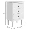 HOMCOM Bedside Table Set of 2, Bedside Cabinet with 3 Drawers, Modern Sofa Side Table, Nightstand for Bedroom, 40x30x64cm, White