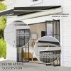 Outsunny 2.5m x 2m Retractable Awning, DIY Garden Awning Canopy, Anti-UV Sun Shade Shelter with Aluminium Frame and Crank Handle, Black