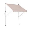 Outsunny Balcony 2 x 1.5m Manual Adjustable Awning DIY Patio Clamp Awning Canopy  Retractable Shade Shelter - Beige