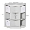 HOMCOM Kids Bookcase, 3 Tier Toy Organiser Storage Unit BookShelf with 3 Non-woven Fabric Drawers, Anti-tip Device, for Bedroom, Children