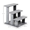 PawHut Pet Stairs, Cat Tree Climb Ladder with 3-step Stair, Scratching Posts, Platforms, Toy Ball, for Indoor Cats, Grey