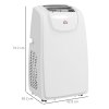HOMCOM 12,000 BTU Portable Air Conditioner, 4-in-1 Dehumidifier Cooling Fan with Quiet Mode, Remote, LED Display, 24H Timer, Wheels, 35m², Window Venting Kit, Child Lock, White