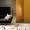 HOMCOM LED Floor Lamp with 3 Adjustable Brightness, Modern Dimmable Standing Lamp with Foot Switch for Bedroom, Living Room, Gold Tone