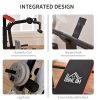 HOMCOM Adjustable Weight Bench with Leg Developer Barbell Rack for Weight Lifting and Strength Training Multifunctional Workout Station for Home Gym Fitness, Red
