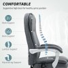 HOMCOM Office Chair with 6-point Massage and Heat, Fabric Computer Desk Chair with Reclining Backrest, High Back, Height Adjustable, Swivel Wheels, Footrest, Remote, for Home, Grey
