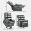 HOMCOM Power Lift Recliner Chair for Elderly, Velvet Fabric Electric Riser and Recliner Armchair for Living Room with Remote Control, USB Port and 2 Side Pockets, Dark Grey