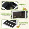 PawHut Tortoise House, Wooden Tortoise Table, Tortoise Enclosure with Wooden Lamp Holder, Openable Lids, Pull-Out Trays - Grey