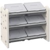 AIYAPLAY Kids Toy Storage Units, 3 Tier Toys Storage Organiser with 6 Storage Boxes, for Bedroom, Playroom, Nursery, 76 x 37 x 60cm, Grey